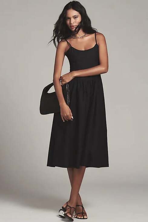 Anthropologie Dresses & Skirts - New Anthropologie Maeve Sleeveless Square-Neck Drop-Waist Midi Dress $178 1X